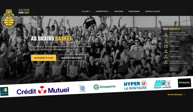 AS Brains Basket - club de basket, hero section