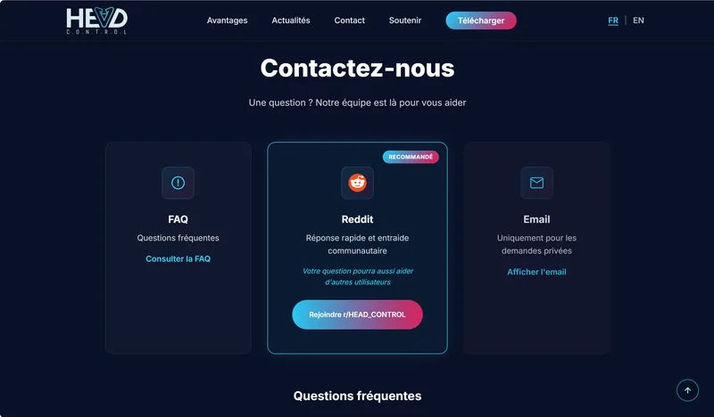 Head Control — page contact